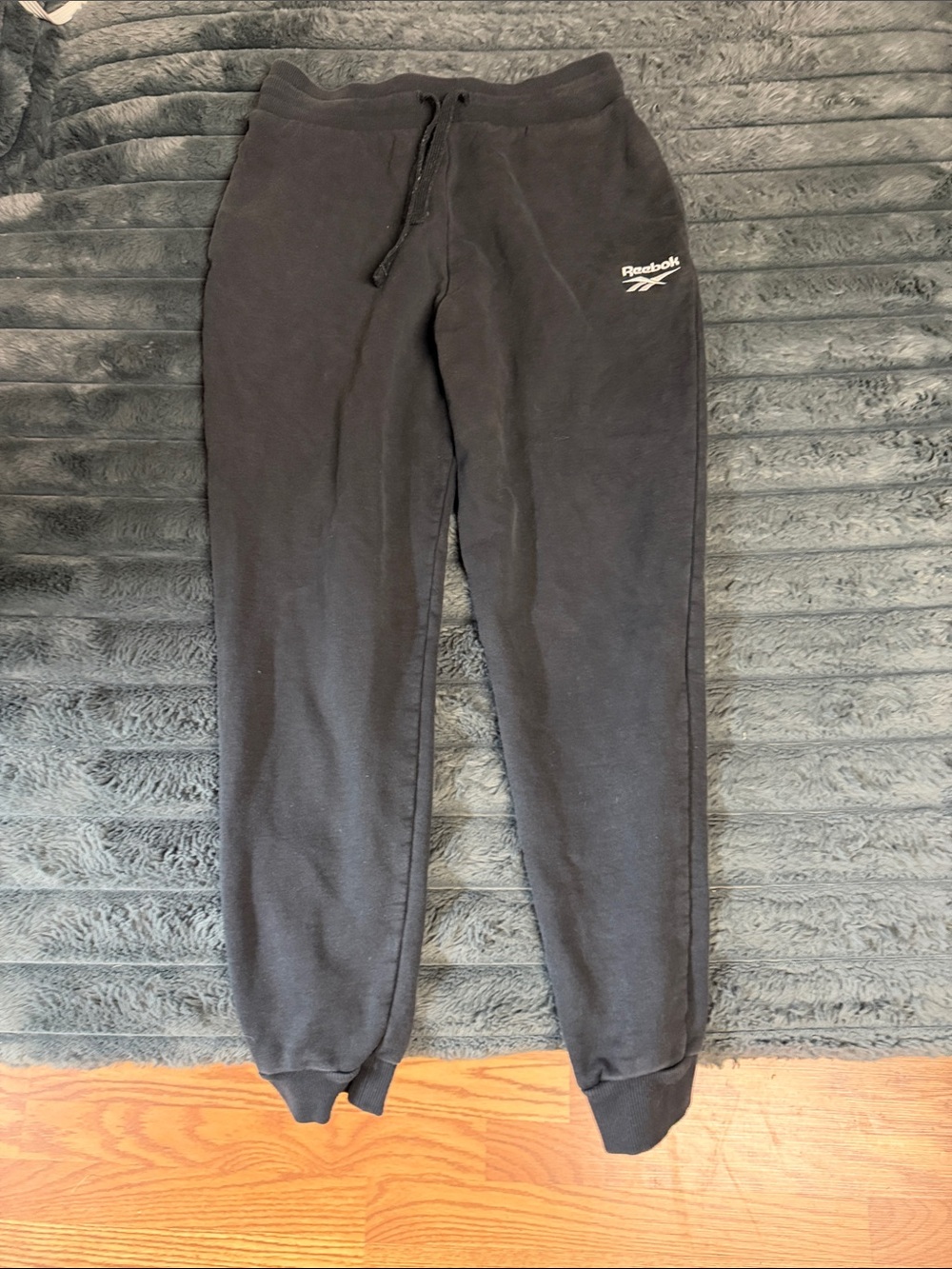 Reebok Women's Black Jogger Sweatpants with White Logo